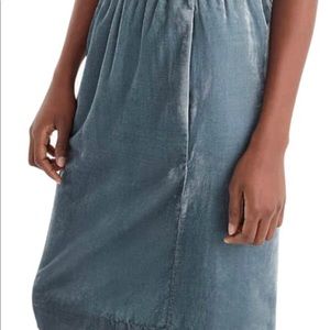 J crew Blue velvet skirt with pockets